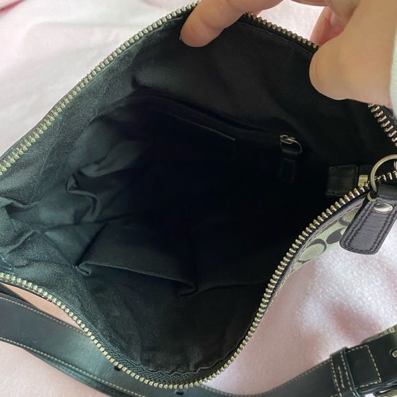 90’s retro Coach Logo Shoulder Bag Purse Black - Picture 7 of 8